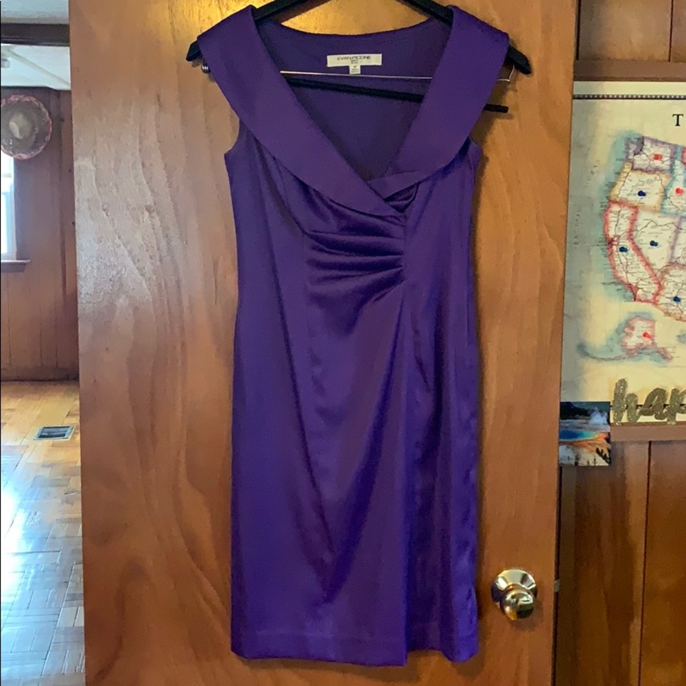 Satin purple cocktail dress